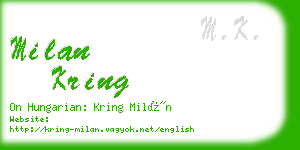 milan kring business card